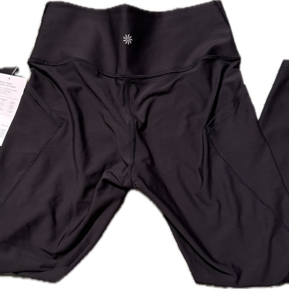 Athleta 🏷️ NWT - Interval Stash Laser Cut 7/8 Tights Size Women’s Med Charcoal - Picture 2 of 6